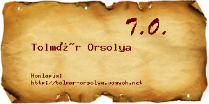 Tolmár Orsolya névjegykártya