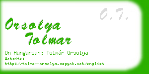 orsolya tolmar business card